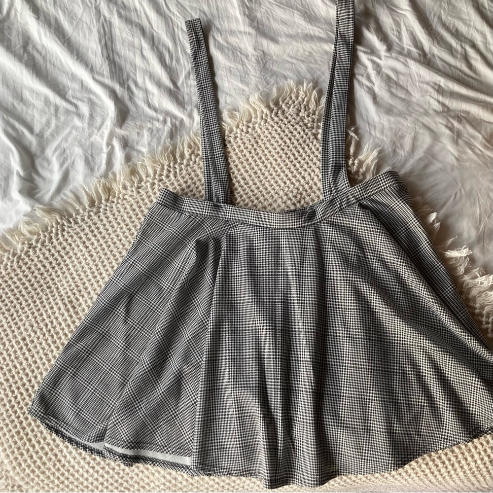BooHoo Plus Dogtooth Check Pinafore Skirt